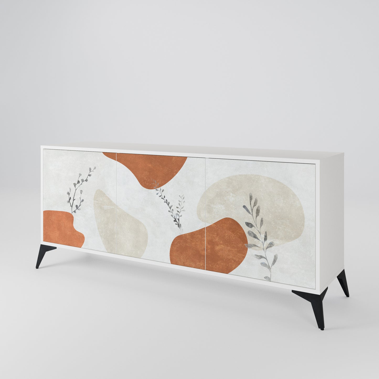TRANQUIL TWIG Madia a 3 Ante in Finitura Bianca