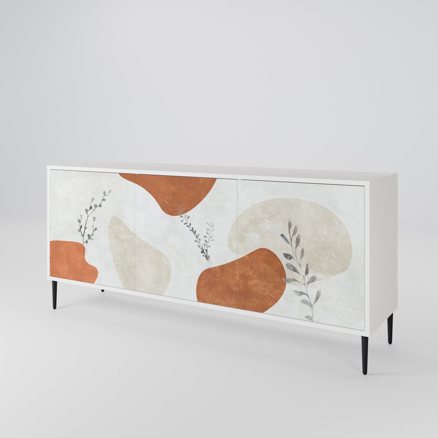 TRANQUIL TWIG Madia a 3 Ante in Finitura Bianca