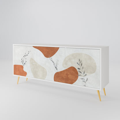 TRANQUIL TWIG Madia a 3 Ante in Finitura Bianca