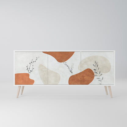 TRANQUIL TWIG Madia a 3 Ante in Finitura Bianca