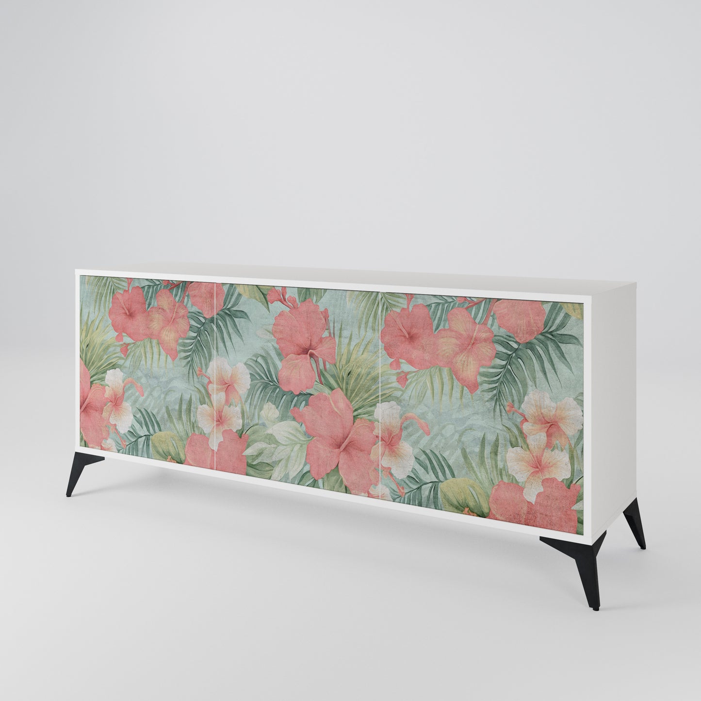 HAWAIIAN SPIRIT Madia a 3 Ante in Finitura Bianca