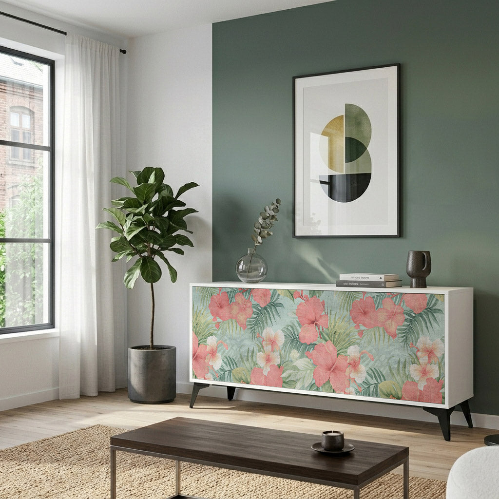 HAWAIIAN SPIRIT Madia a 3 Ante in Finitura Bianca