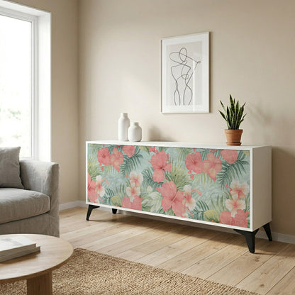 HAWAIIAN SPIRIT Madia a 3 Ante in Finitura Bianca