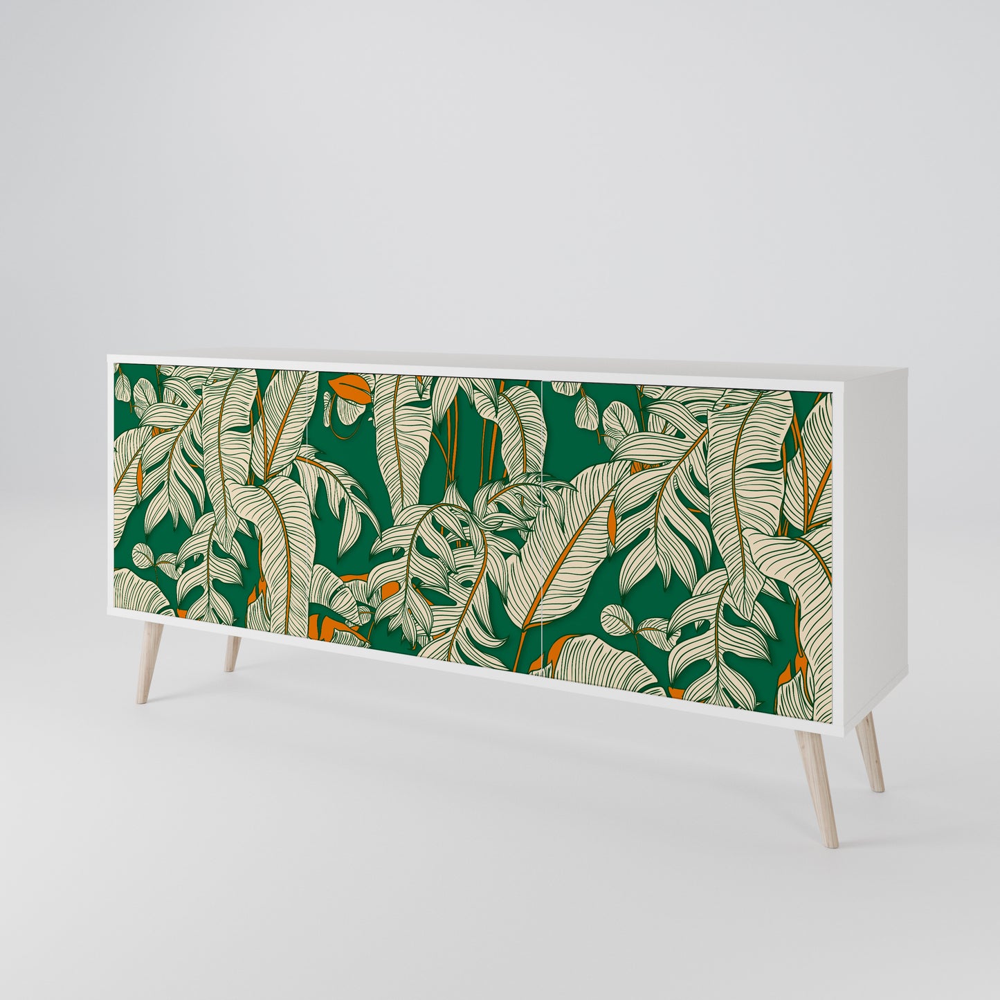 VERDANT PLEASURES Madia a 3 Ante in Finitura Bianca