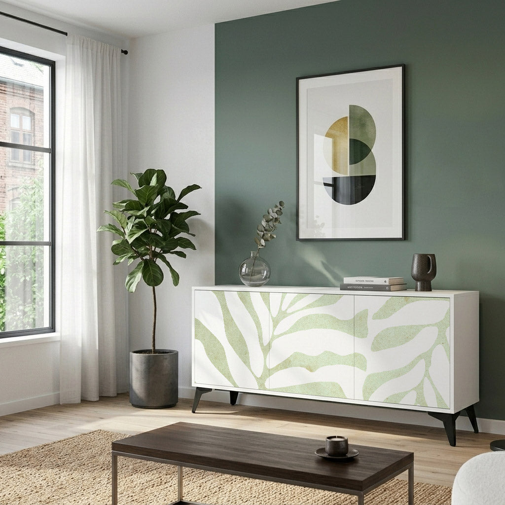 BOTANICAL SPARK Madia a 3 Ante in Finitura Bianca
