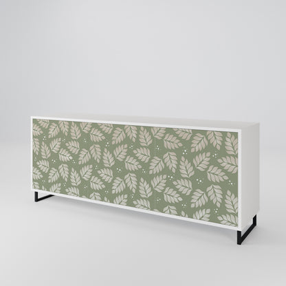 LEAVES ON GREEN 3-Door Sideboard in White Finish