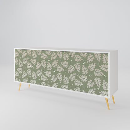 LEAVES ON GREEN 3-Door Sideboard in White Finish