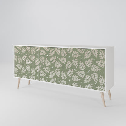 LEAVES ON GREEN 3-Door Sideboard in White Finish