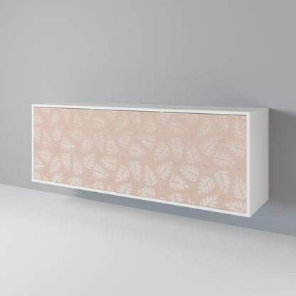 LEAVES ON BEIGE Madia a 3 Ante in Finitura Bianca