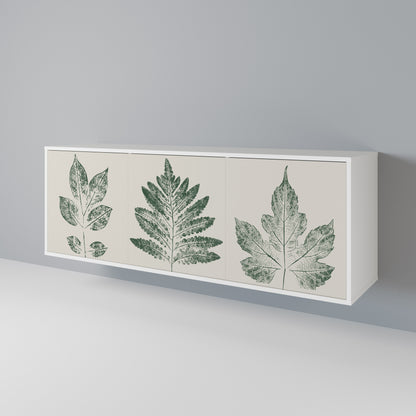 GREEN LEAFY STAMPS 3-Door Sideboard in White Finish
