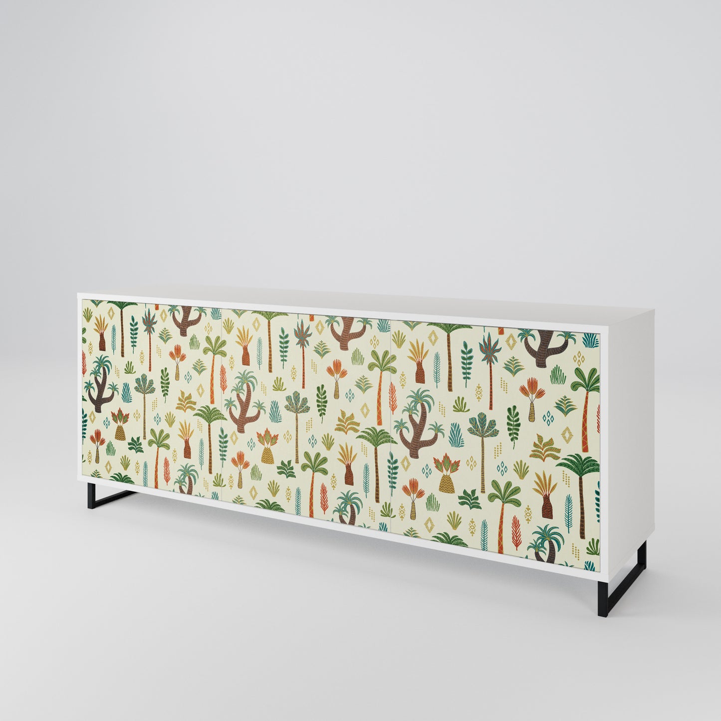 PALM SPRING Madia a 3 Ante in Finitura Bianca