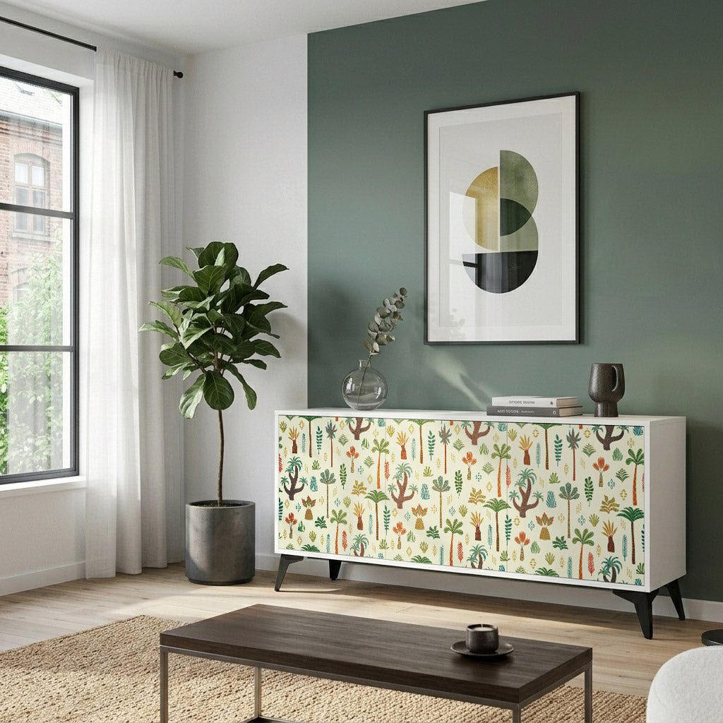 PALM SPRING Madia a 3 Ante in Finitura Bianca