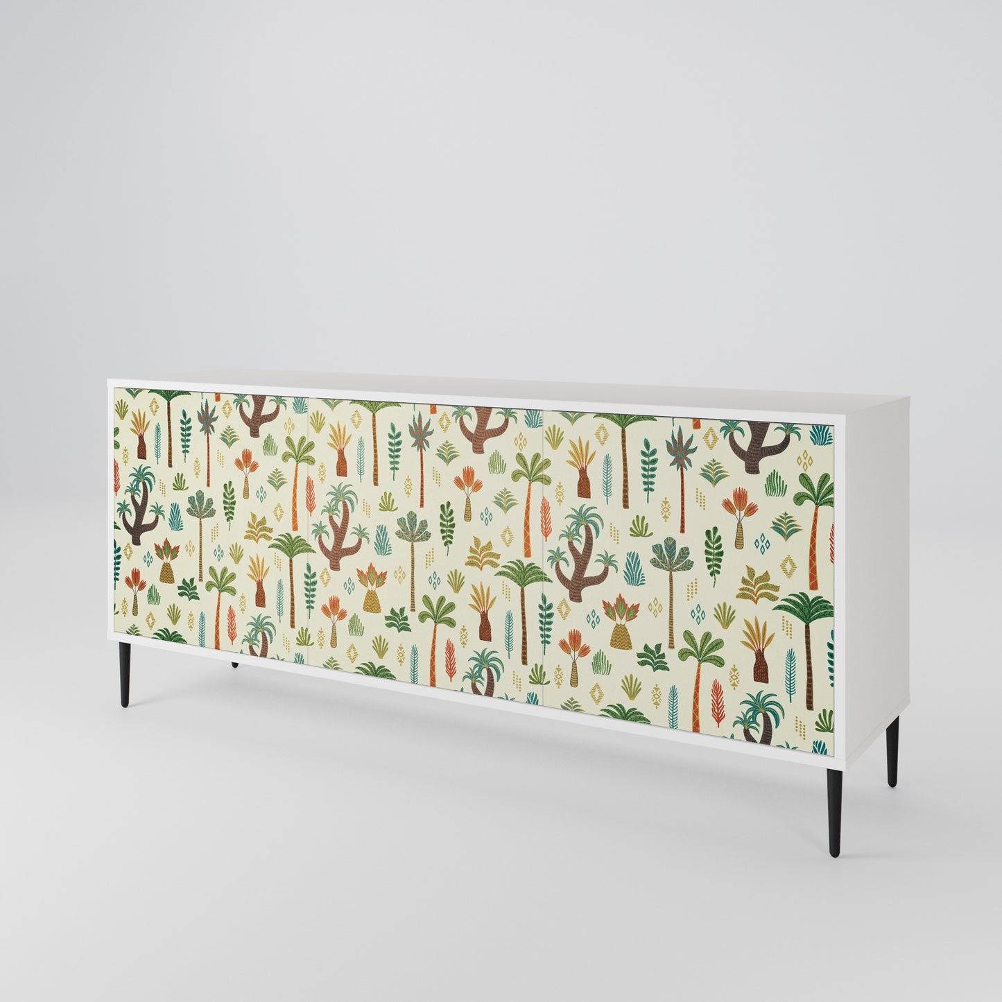 PALM SPRING Madia a 3 Ante in Finitura Bianca