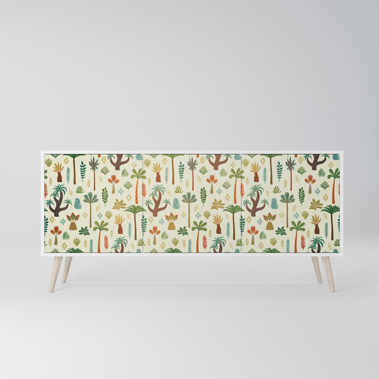 PALM SPRING Madia a 3 Ante in Finitura Bianca