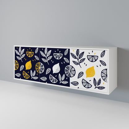 CITRUS BLACK AND WHITE Madia a 3 Ante in Finitura Bianca