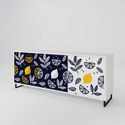 CITRUS BLACK AND WHITE Madia a 3 Ante in Finitura Bianca