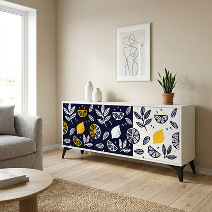 CITRUS BLACK AND WHITE Madia a 3 Ante in Finitura Bianca