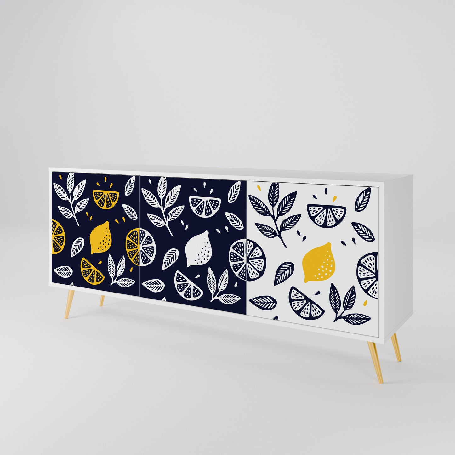CITRUS BLACK AND WHITE Madia a 3 Ante in Finitura Bianca