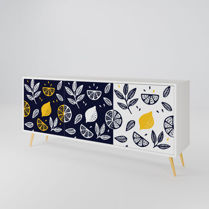 CITRUS BLACK AND WHITE Madia a 3 Ante in Finitura Bianca