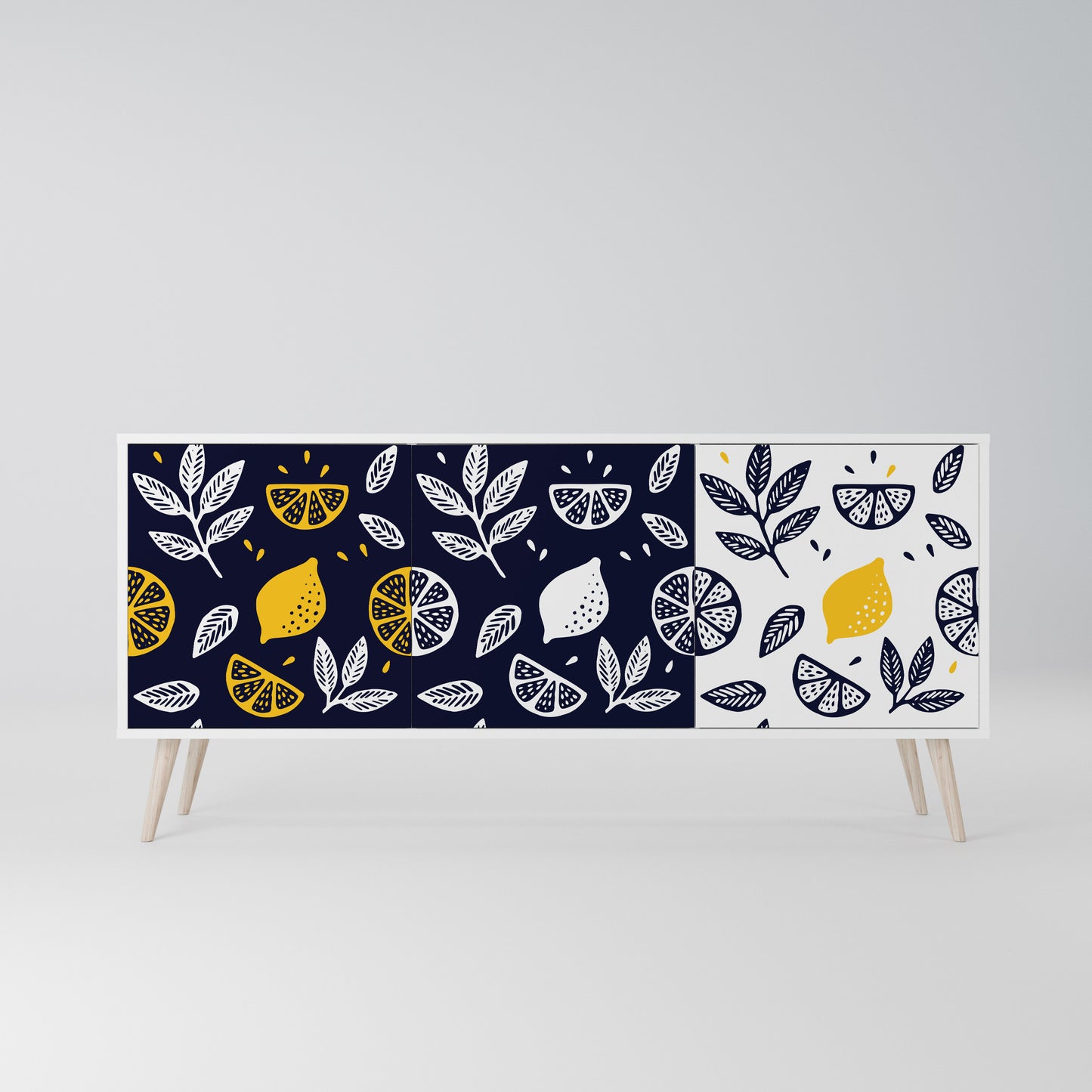 CITRUS BLACK AND WHITE Madia a 3 Ante in Finitura Bianca