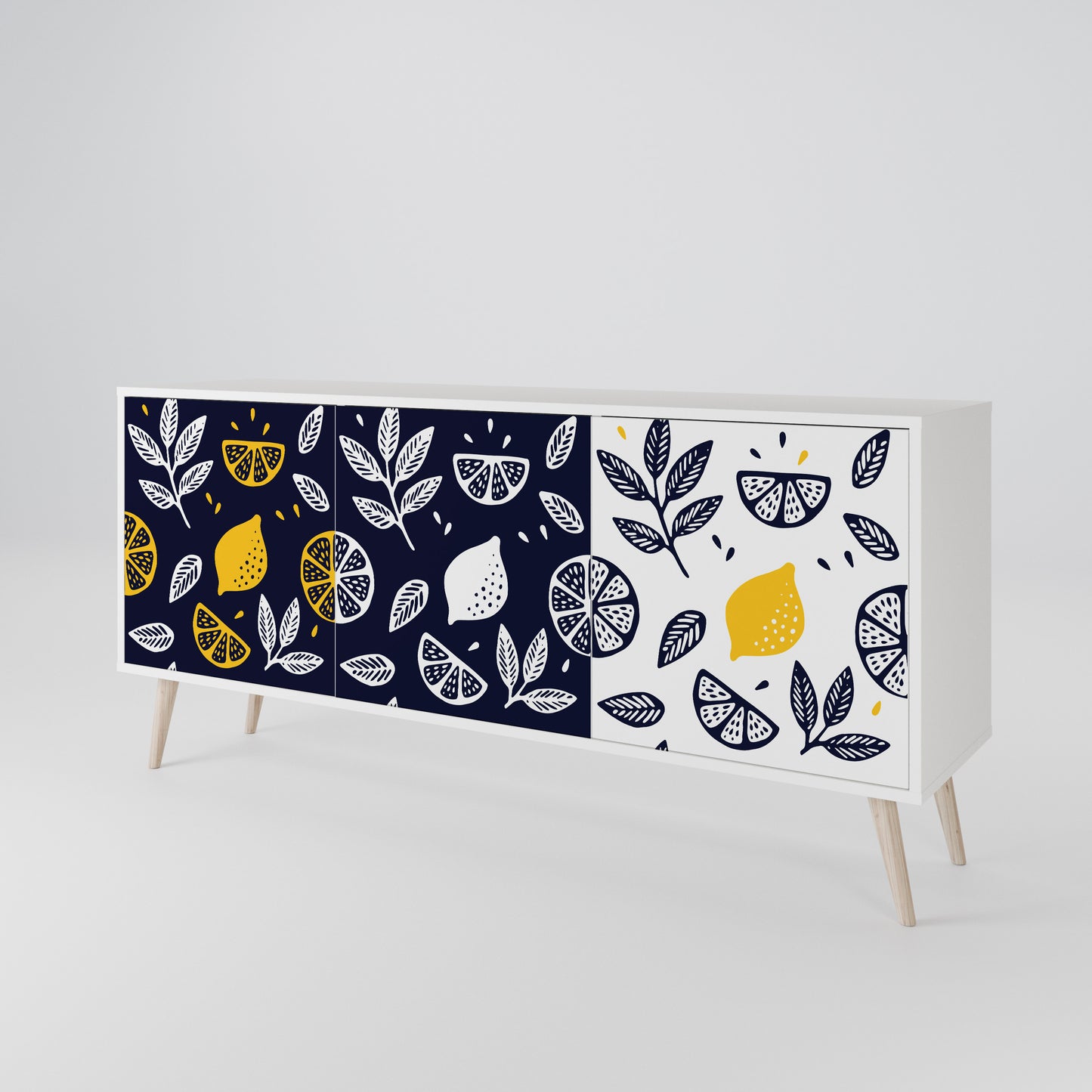 CITRUS BLACK AND WHITE Madia a 3 Ante in Finitura Bianca