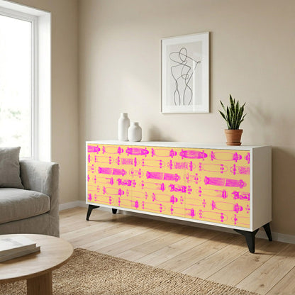 SKATEBOARD ARTISTRY Madia a 3 Ante in Finitura Bianca