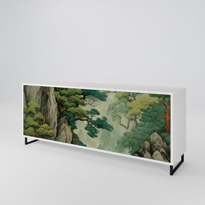 VERDURE ABYSS Madia a 3 Ante in Finitura Bianca