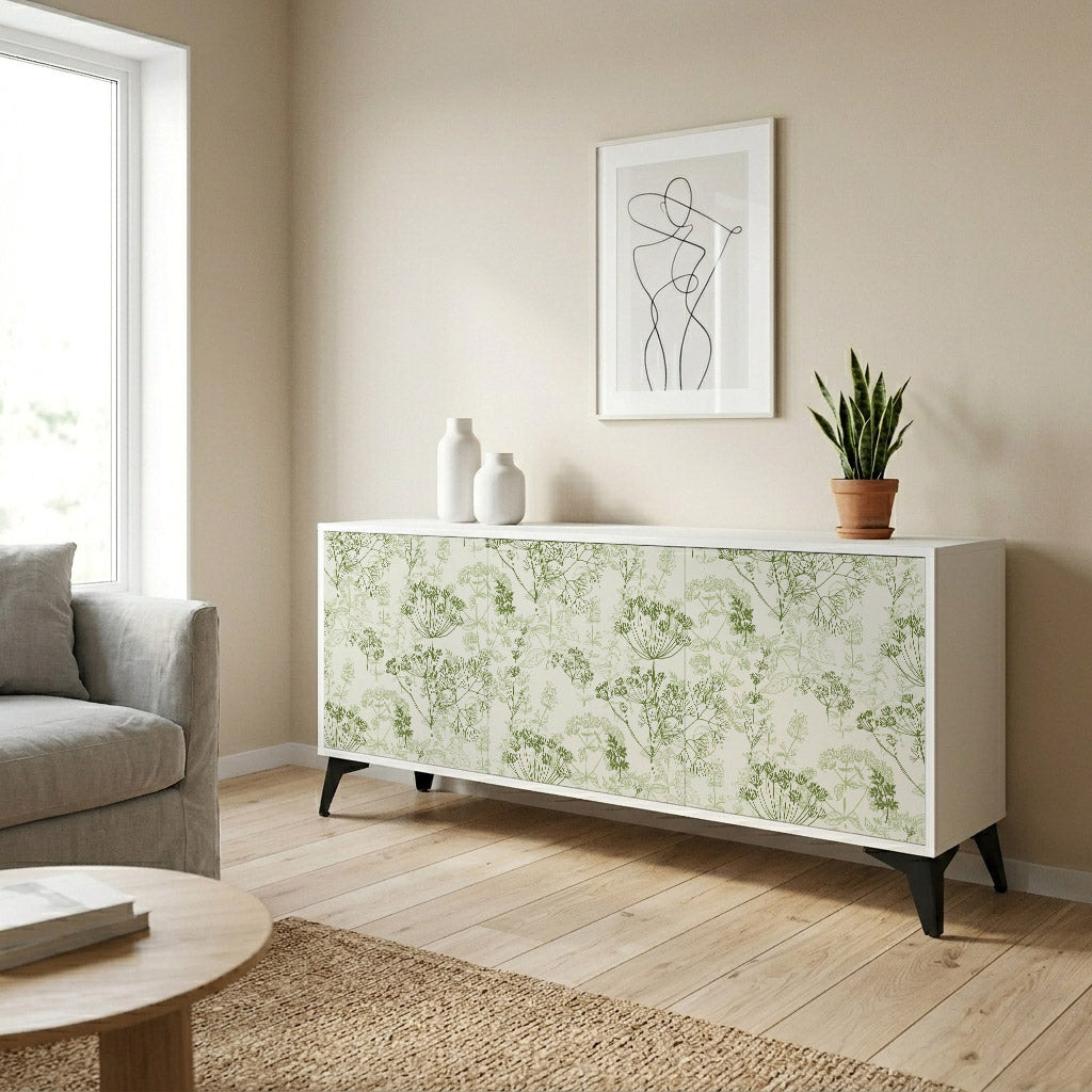 FENNEL BALDACHIN Madia a 3 Ante in Finitura Bianca