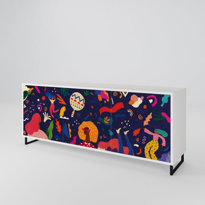 FESTIVE PLEASURES Madia a 3 Ante in Finitura Bianca
