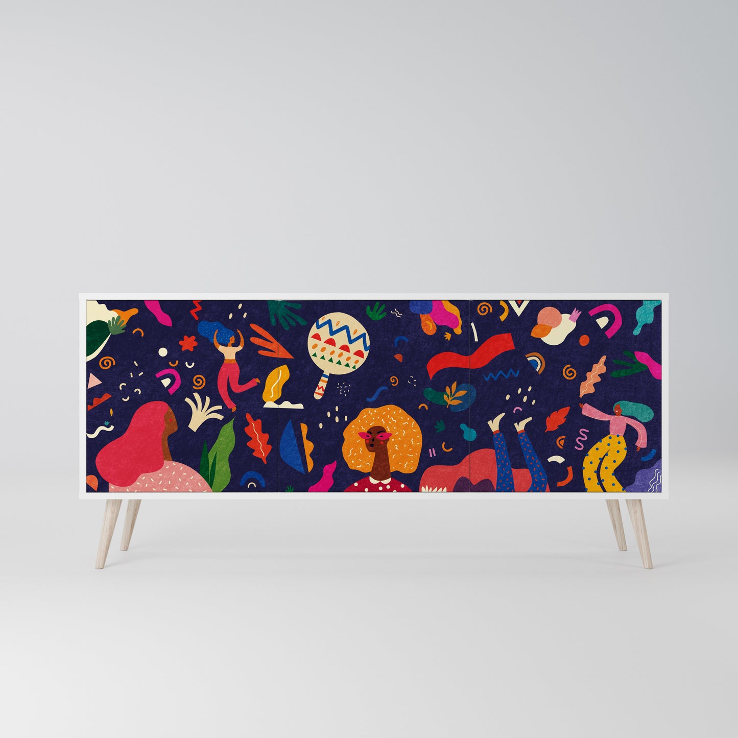 FESTIVE PLEASURES Madia a 3 Ante in Finitura Bianca