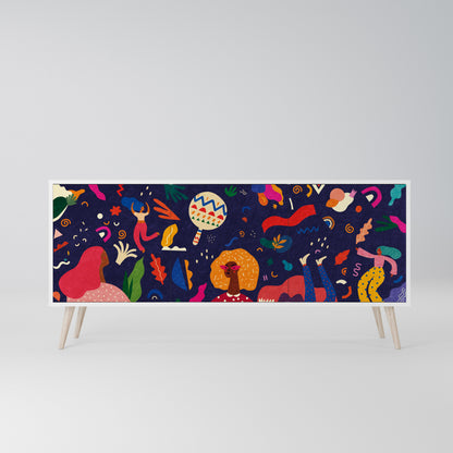 FESTIVE PLEASURES Madia a 3 Ante in Finitura Bianca