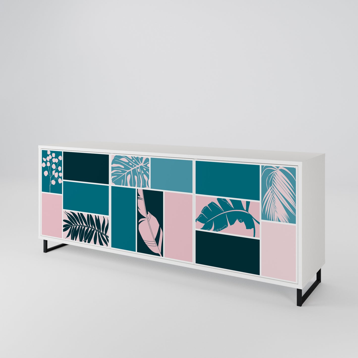 COMBINATION OF SHAPES Madia a 3 Ante in Finitura Bianca