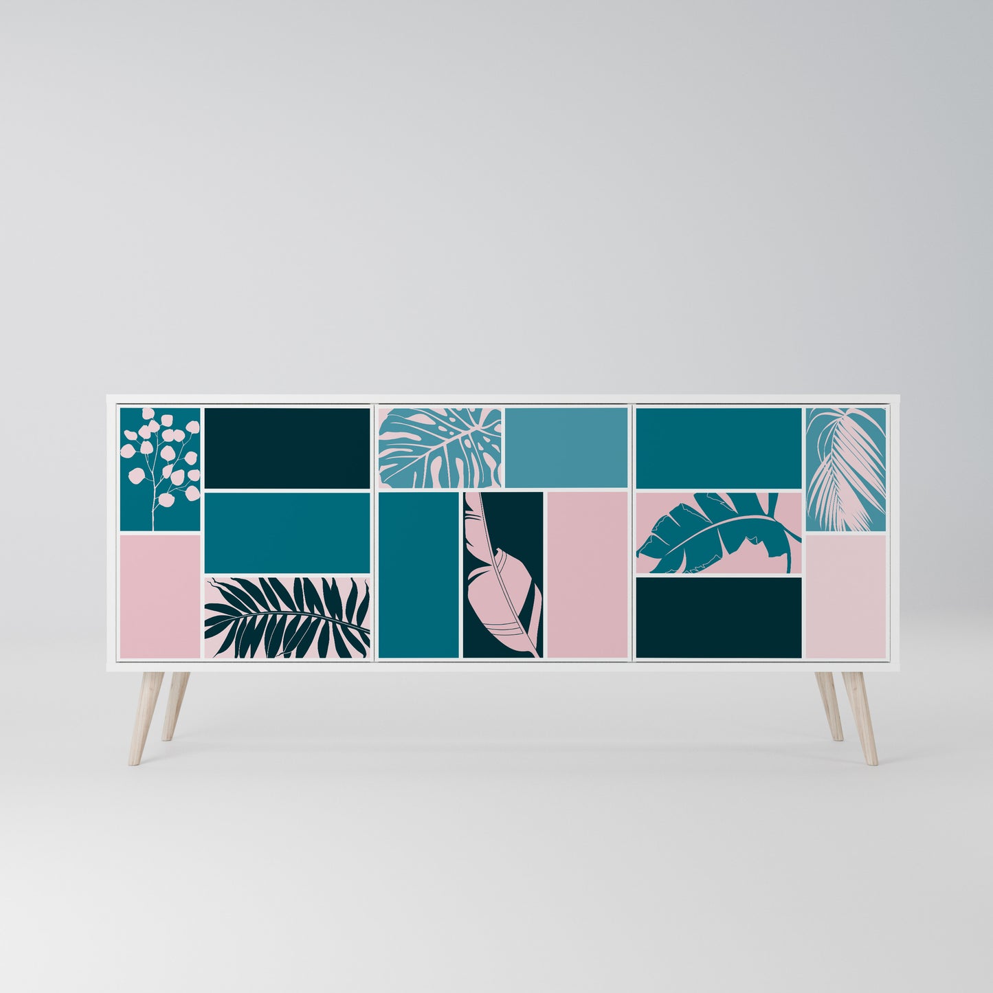 COMBINATION OF SHAPES Madia a 3 Ante in Finitura Bianca
