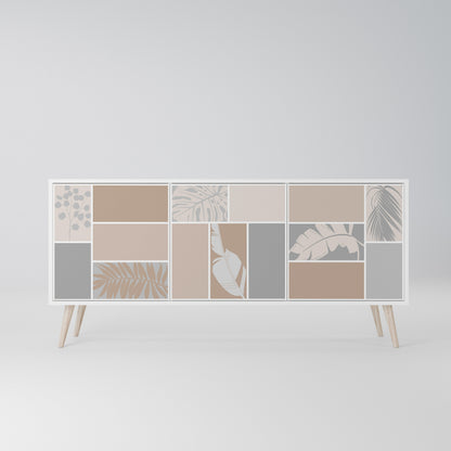 TROPICAL SHAPES Madia a 3 Ante in Finitura Bianca