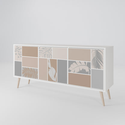 TROPICAL SHAPES Madia a 3 Ante in Finitura Bianca