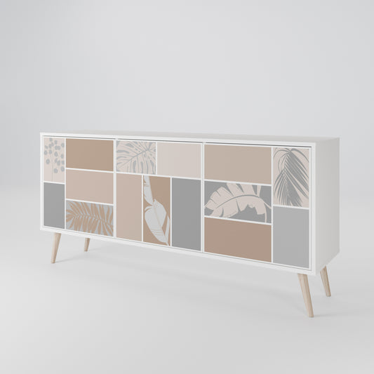 TROPICAL SHAPES Madia a 3 Ante in Finitura Bianca