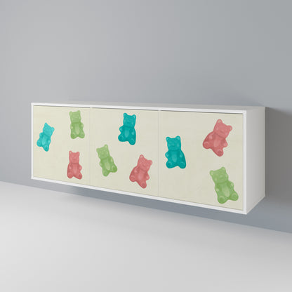 GUMMY BEARS Madia a 3 Ante in Finitura Bianca