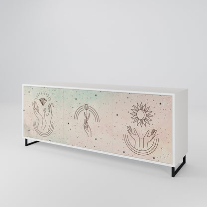 DELICATE BEAUTY Madia a 3 Ante in Finitura Bianca