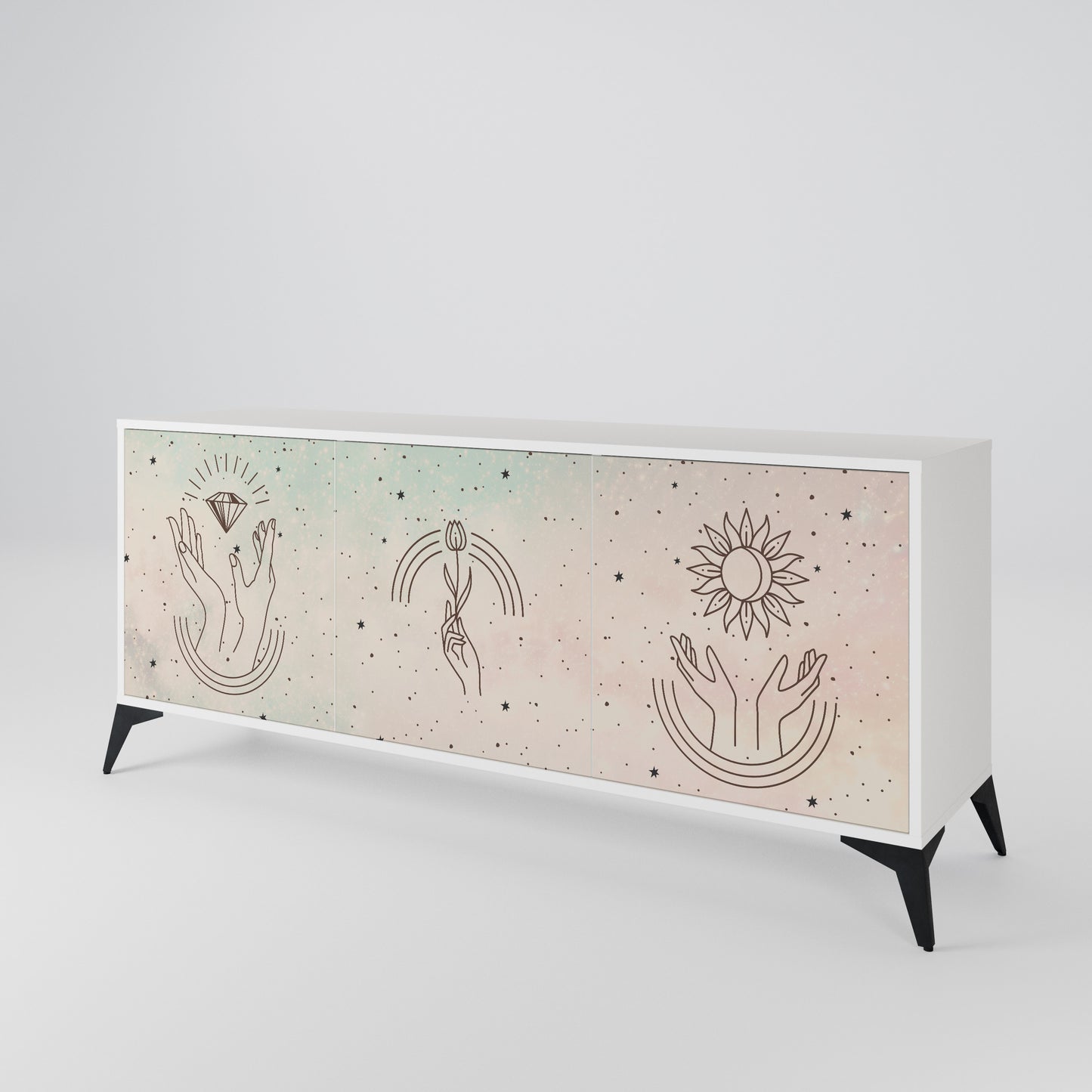 DELICATE BEAUTY Madia a 3 Ante in Finitura Bianca
