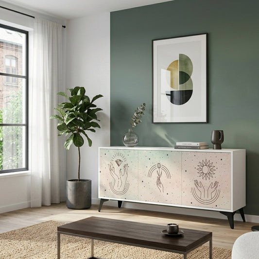 DELICATE BEAUTY Madia a 3 Ante in Finitura Bianca