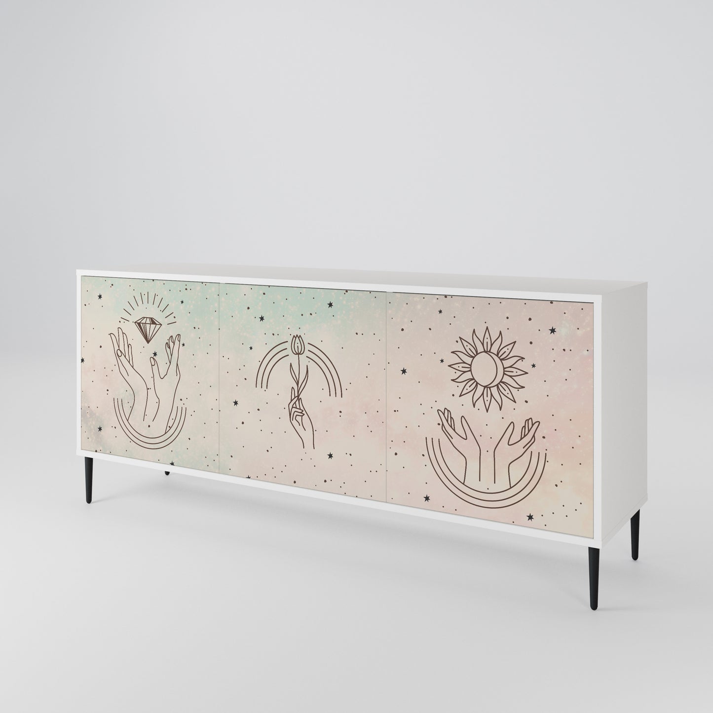 DELICATE BEAUTY Madia a 3 Ante in Finitura Bianca