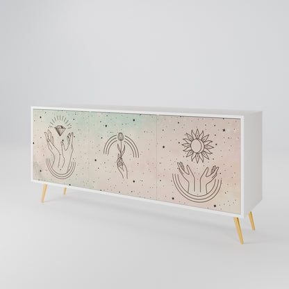 DELICATE BEAUTY Madia a 3 Ante in Finitura Bianca