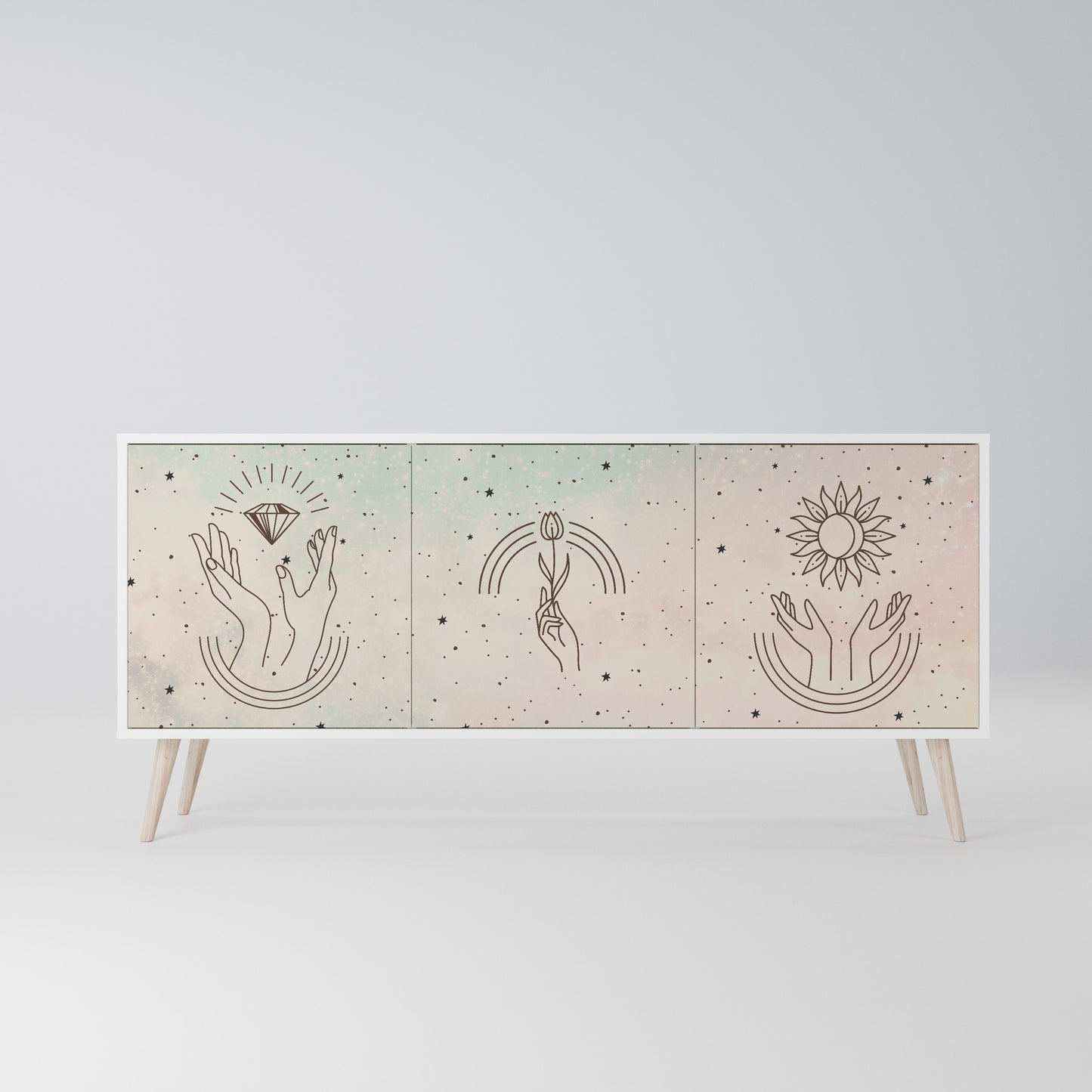 DELICATE BEAUTY Madia a 3 Ante in Finitura Bianca