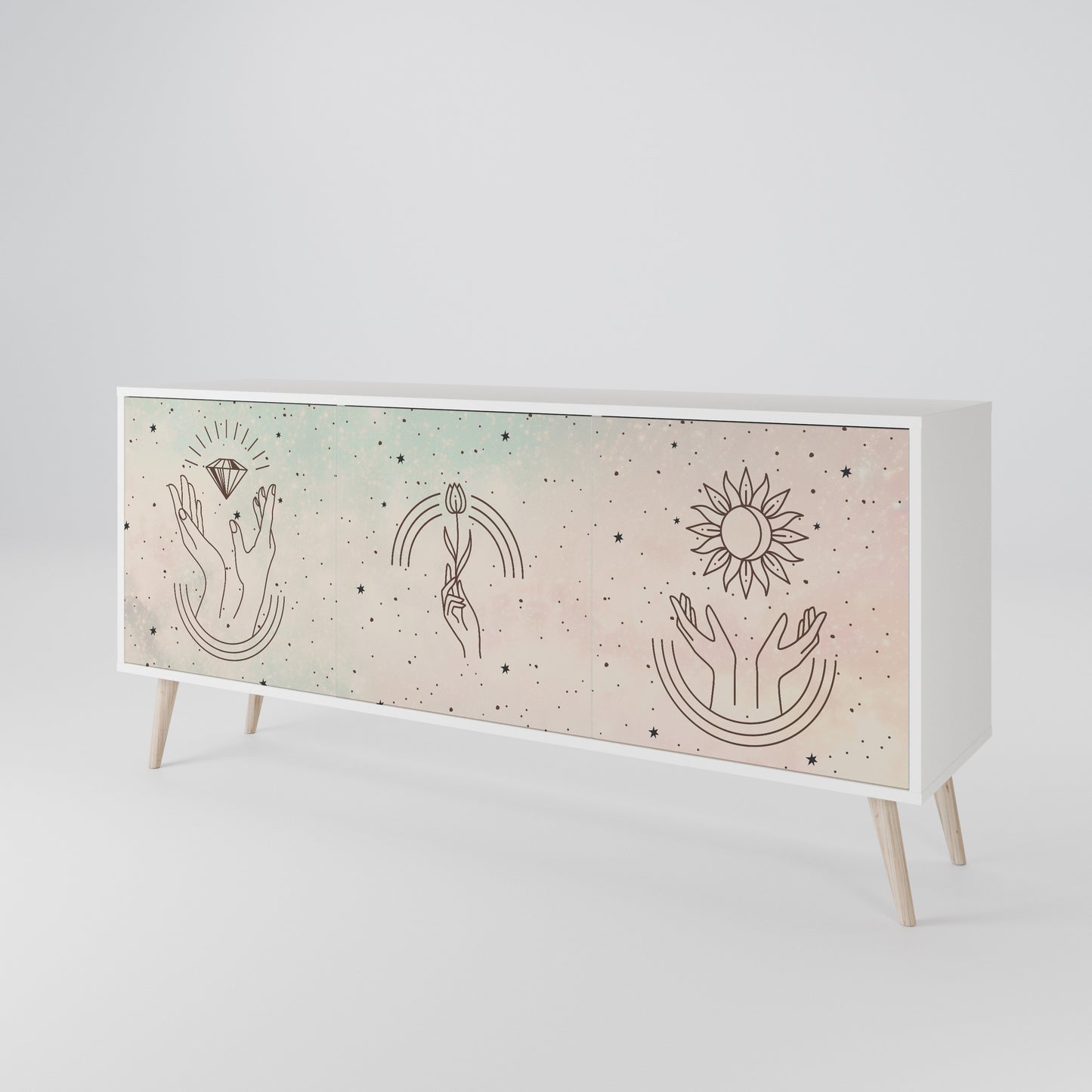 DELICATE BEAUTY Madia a 3 Ante in Finitura Bianca