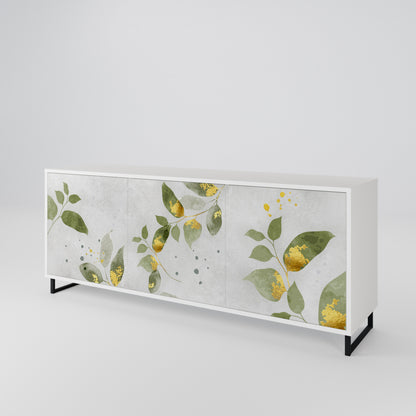 ELEGANT BOTANICS Madia a 3 Ante in Finitura Bianca