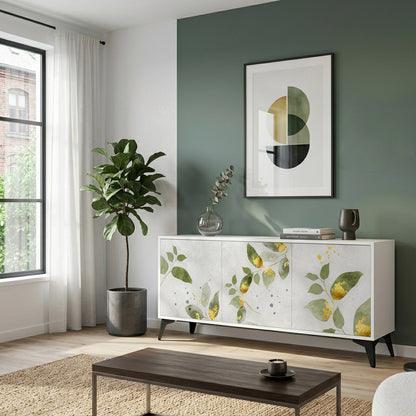 ELEGANT BOTANICS Madia a 3 Ante in Finitura Bianca