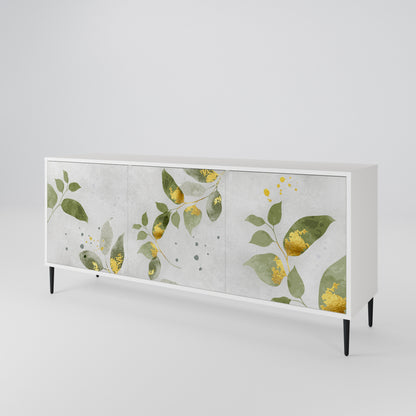 ELEGANT BOTANICS Madia a 3 Ante in Finitura Bianca