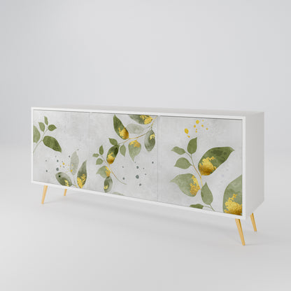 ELEGANT BOTANICS Madia a 3 Ante in Finitura Bianca