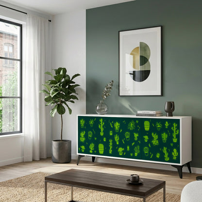 DESERT GREEN Madia a 3 Ante in Finitura Bianca