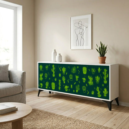 DESERT GREEN Madia a 3 Ante in Finitura Bianca